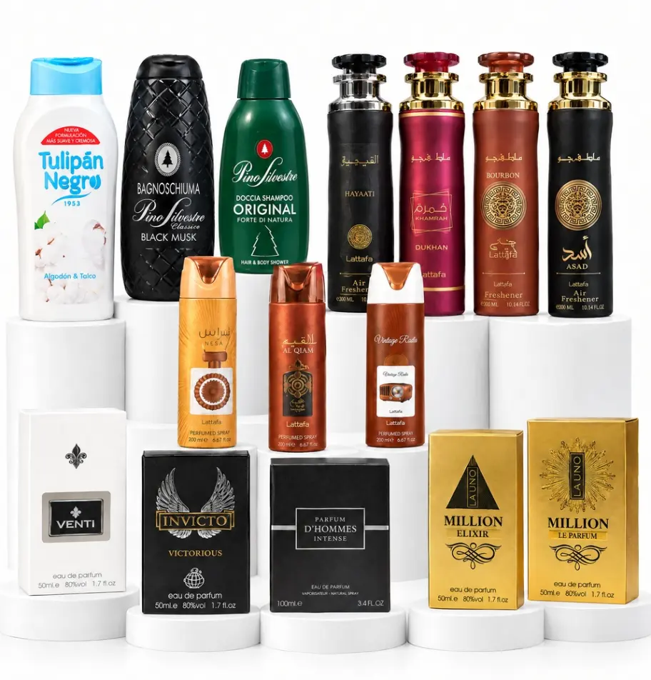Мъжко комбо – 15 продукта: D Homme Intense 100 мл + 4 парфюма × 50 мл + 4 ароматизатора + 3 дезодоранта + 3 душгела